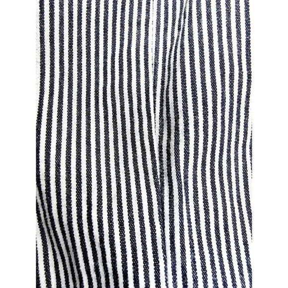 Tommy Hilfiger Size Medium Women's Black White Stripe Elbow Button Logo Shirt - Picture 9 of 13